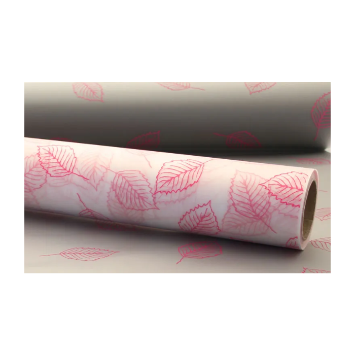 80cm x 50mtr Cerise Leaf Frosted Film