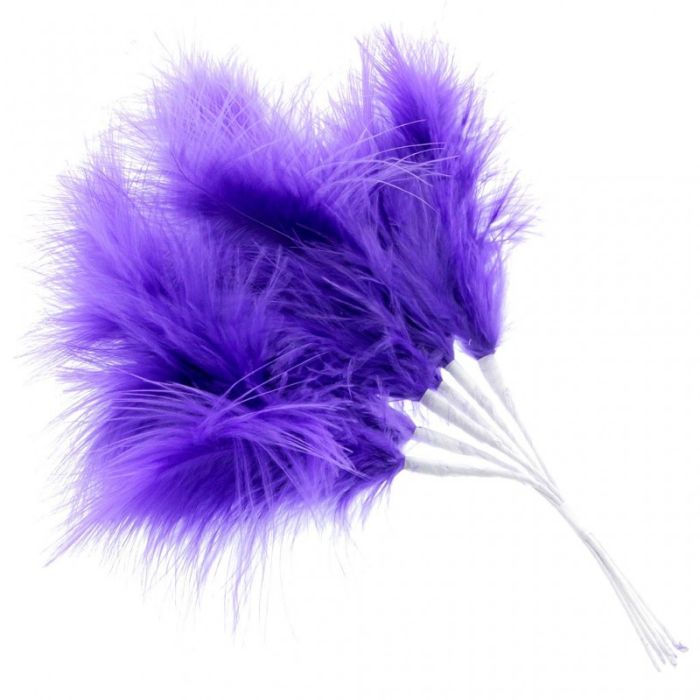 Fluffy Feathers - Purple (24cm x 6 Pieces)