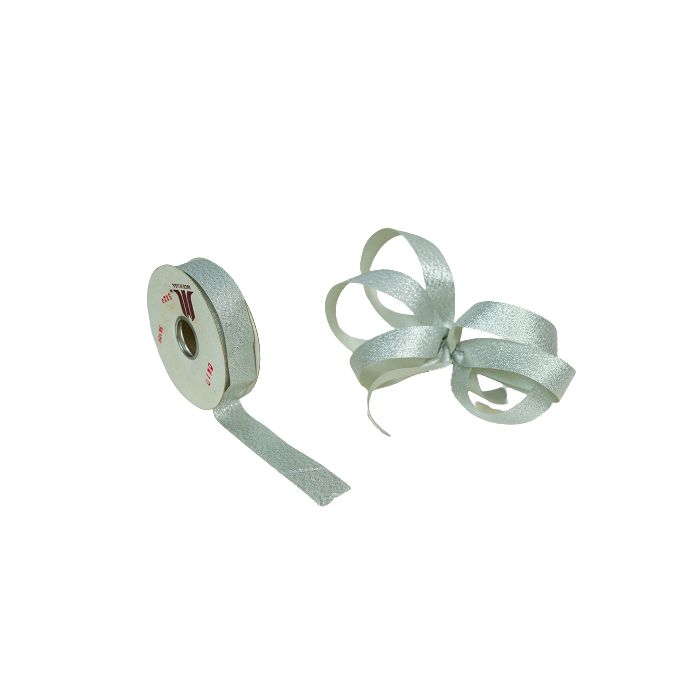 21mm x 25yds Silver Metalic Paper Ribbon
