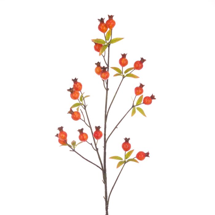 Rosehip Branch 102cm Orange