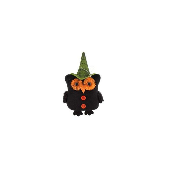 15cm Fabric Halloween Owl Hanger Green (N50652)