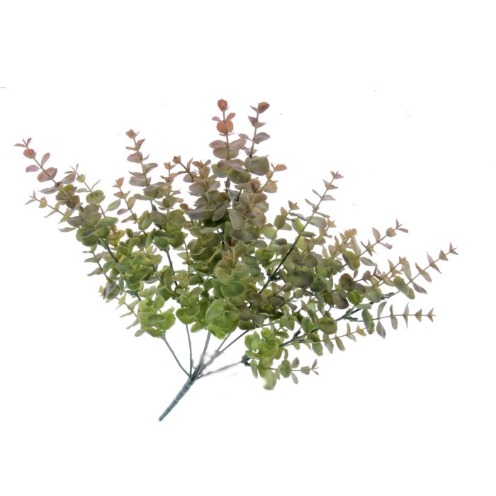 Artificial Eucalyptus Bush - Green/Yellow (7 stems, 46cm long)