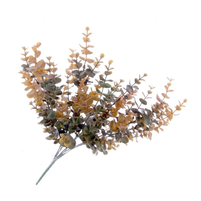 Artificial Eucalyptus Bush - Orange/Brown (7 stems, 46cm long)