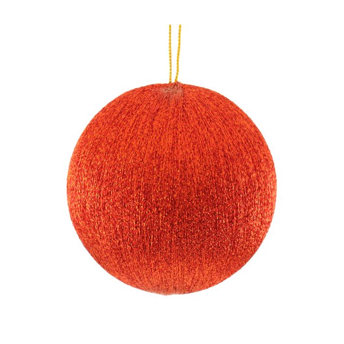 8cm Spun Metallic Bauble Red