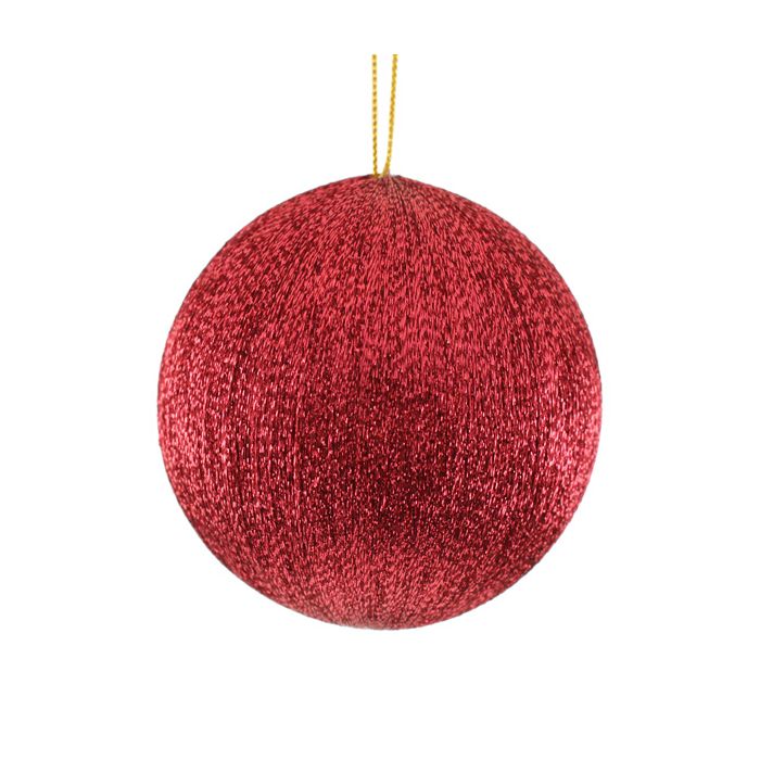 8cm Spun Metallic Bauble Magenta