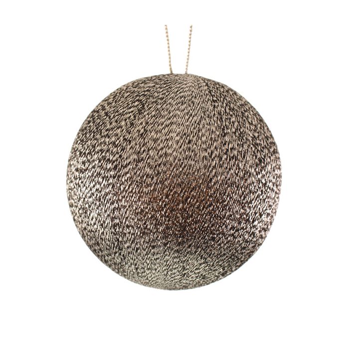8cm Spun Metallic Bauble Black/Silver