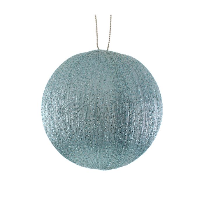 8cm Spun Metallic Bauble Lt Blue