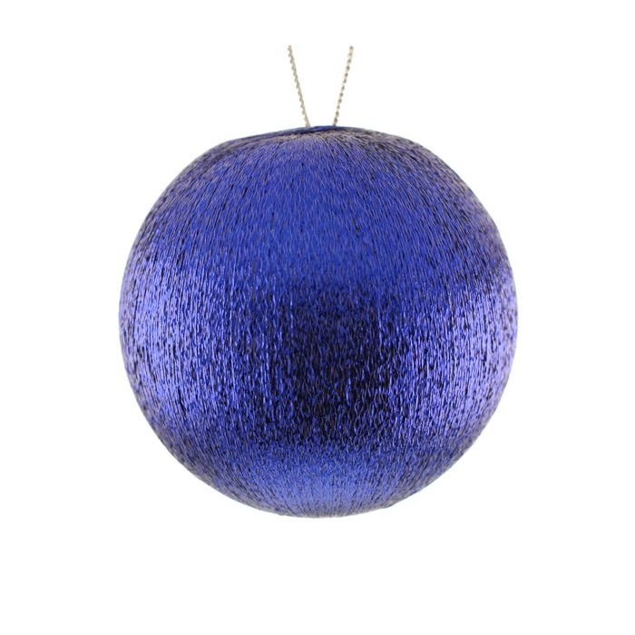 8cm Spun Metallic Bauble Dk Blue