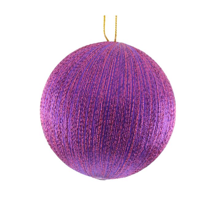 8cm Spun Metallic Bauble Purple