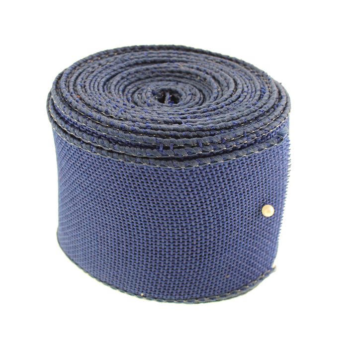 6.4cm x 9.14m Faux Jute Ribbon Blue