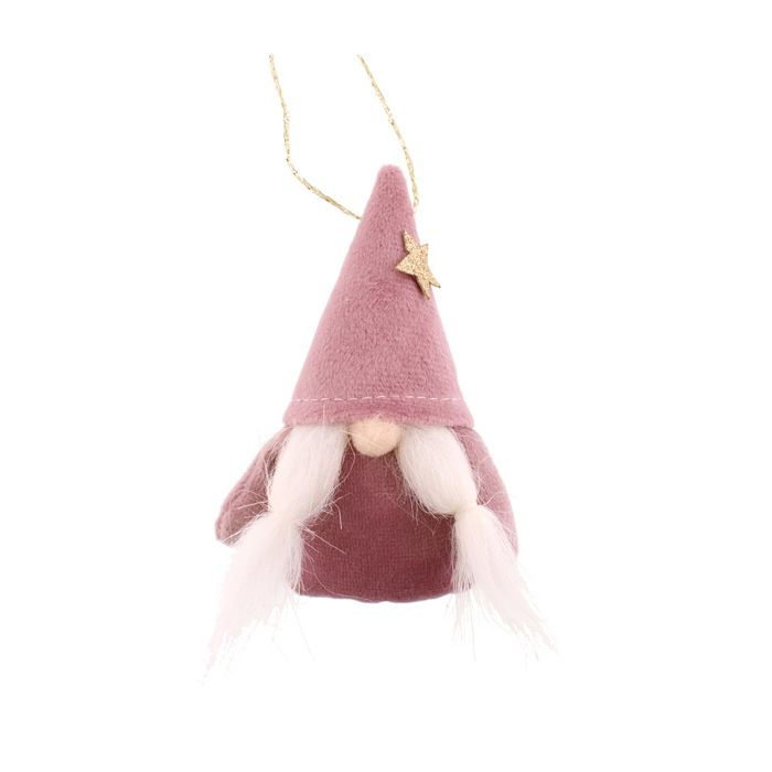 15cm Fabric Hanging Mini Gonk Decoration Pink