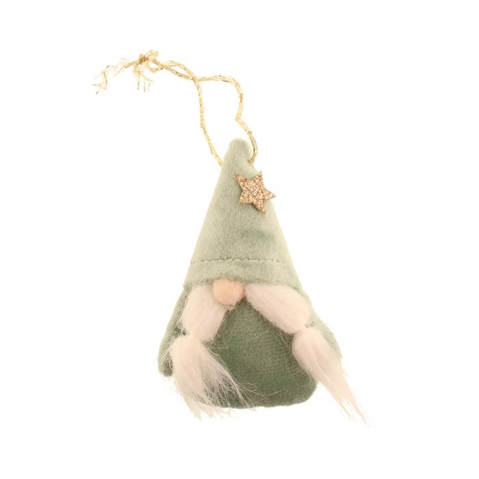 15cm Fabric Hanging Mini Gonk Decoration Green