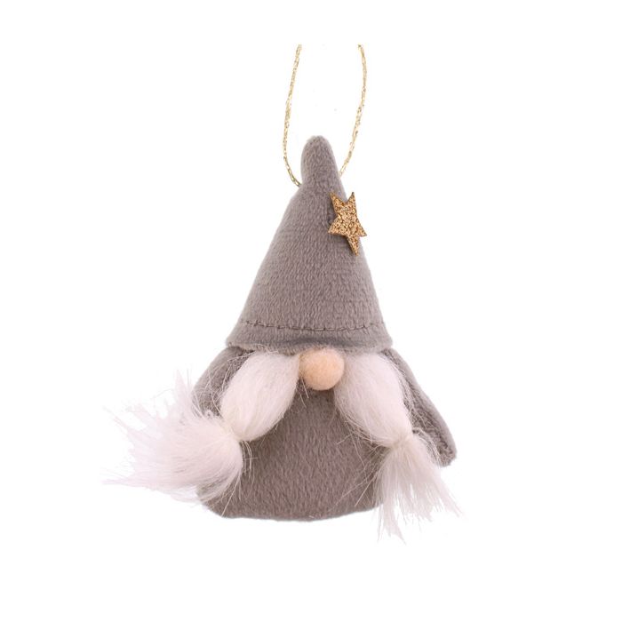 15cm Fabric Hanging Mini Gonk Decoration Grey