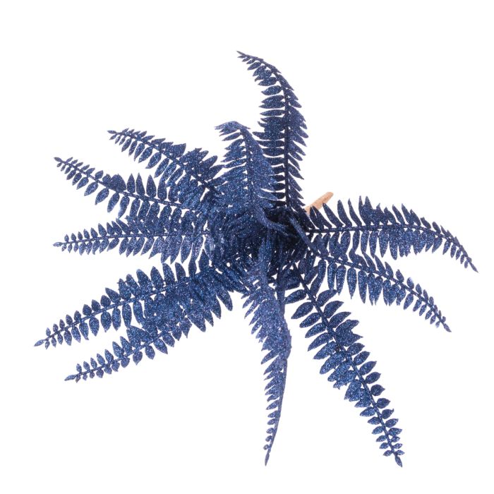 Glittered Boston Fern 29cm D Blue