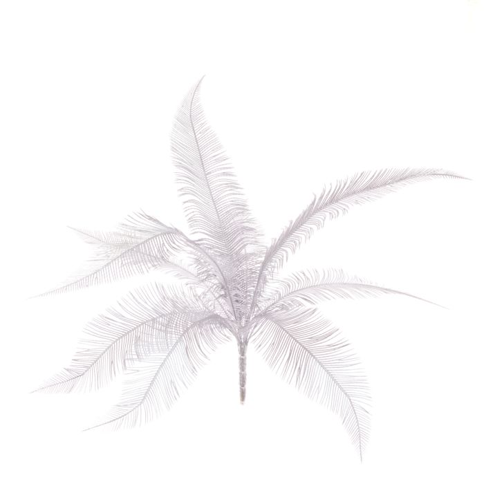 Metallic Fine Fern Bush 47cm Silver