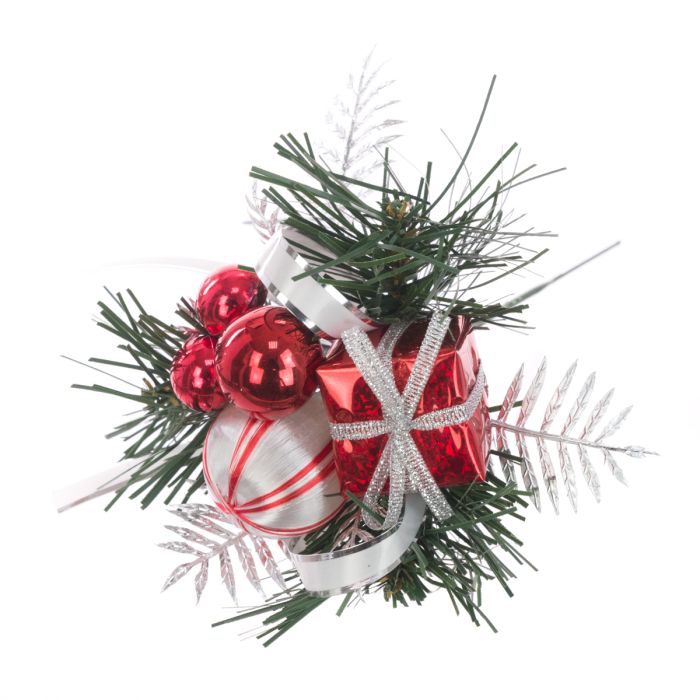 Present W/Baubles Pick 20cm