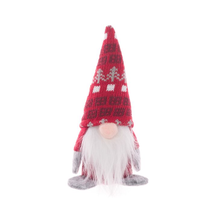 Knit Hat Mini Gonk 18cm Red/Grey
