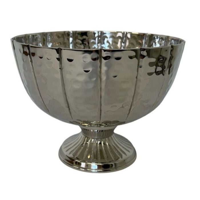 Silver Footed Bowl Aluminium 20 x 11 x 16cm