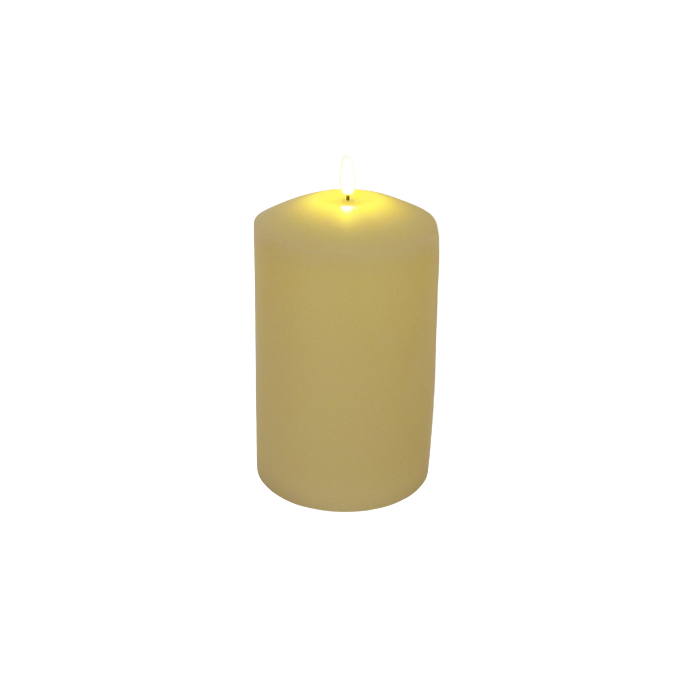 LED Wax Candle with 3D Flame - Ivory (12.5cm  x 20cm height)