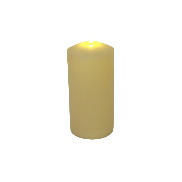 LED Wax Candle with 3D Flame - Ivory (12.5cm  x 25cm height)