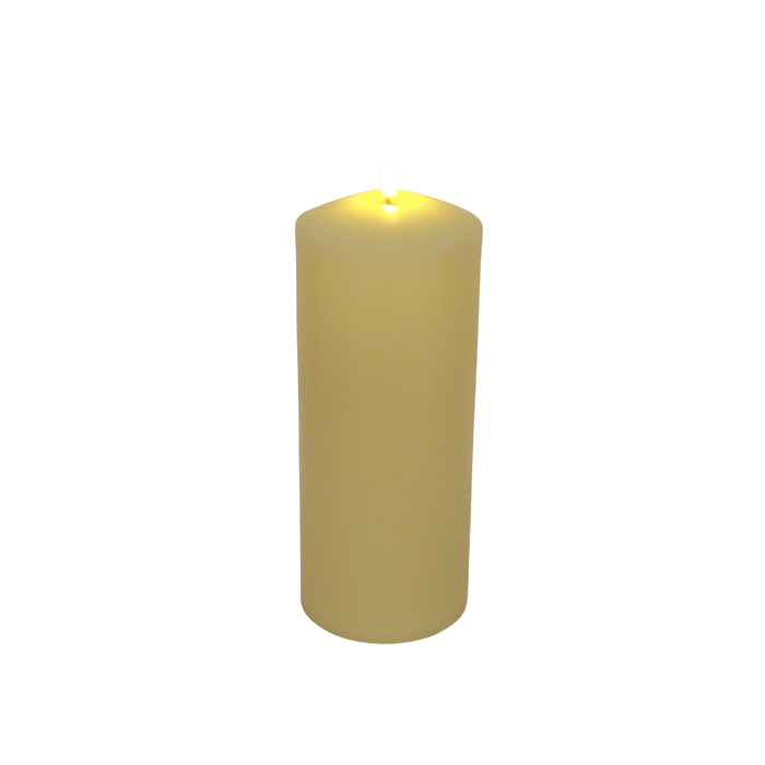 LED Wax Candle with 3D Flame - Ivory (12.5cm  x 30cm height)