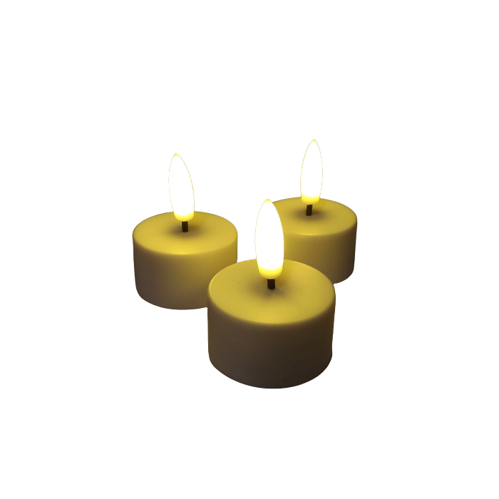 Set of 6 LED Tealights - White (3.8cm  x 4.5cm height)