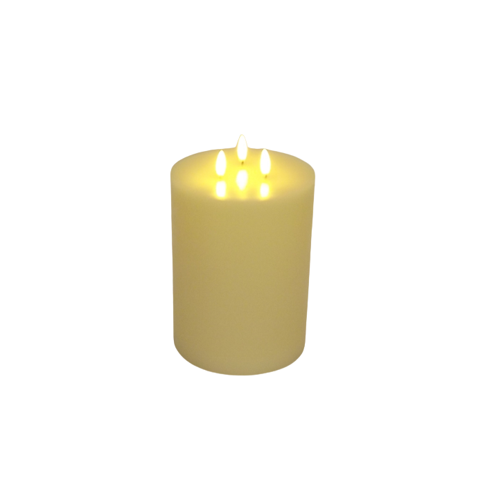 LED Wax Candle with 3D Flame Ivory (15cm x 20cm height)
