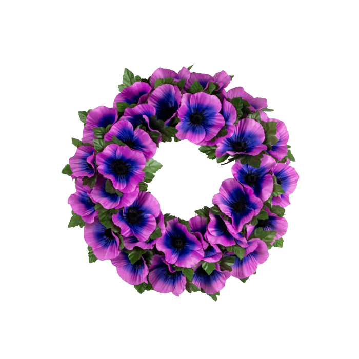 14" Purple Poppy Wreath