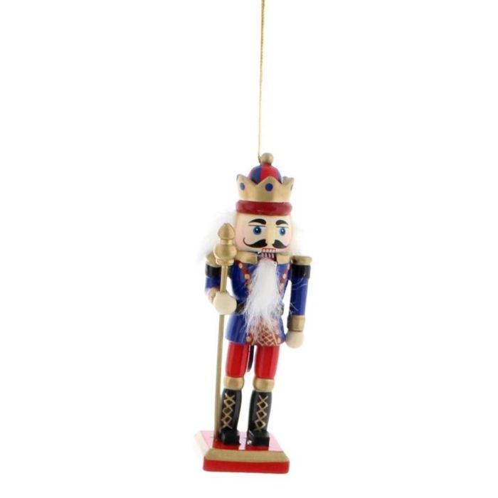 12cm Red/Blue Nutcracker W/Staff