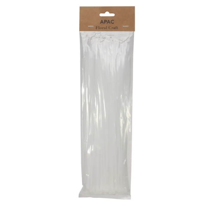 30cm White Cable Ties Pack Of 100