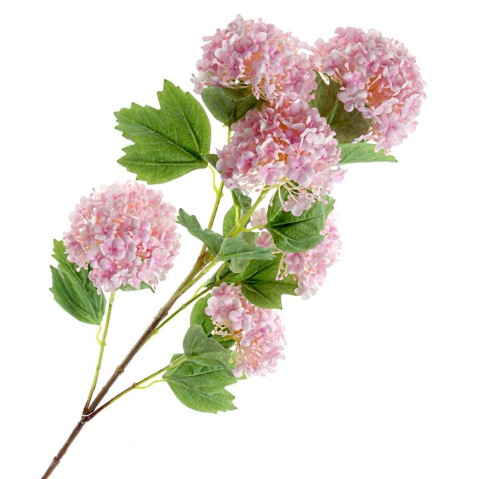 Snowball Viburnum Bush - Light Pink (6 heads, 96cm long)