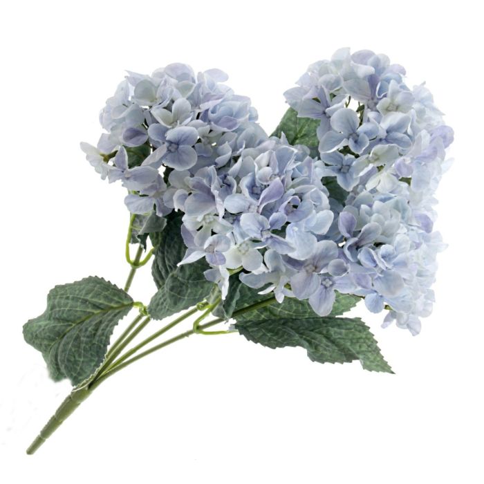 Artificial Hydrangea Bush - Light Blue (5 heads, 43cm long)