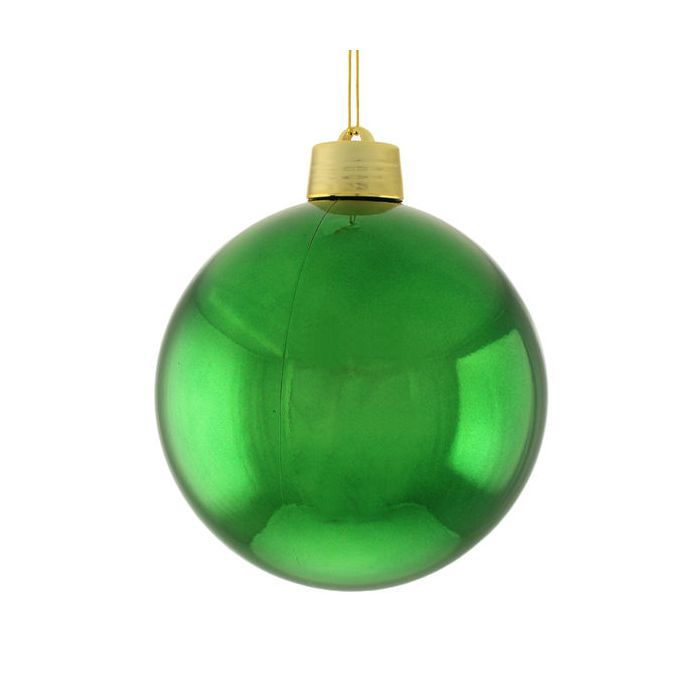 20cm Plastic Shiny Bauble Green