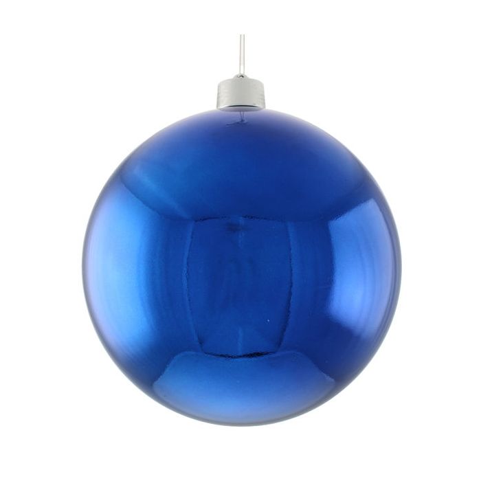 30cm Plastic Shiny Bauble Blue