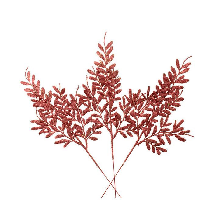 40cm Berberis Spray Glittered Raspberry