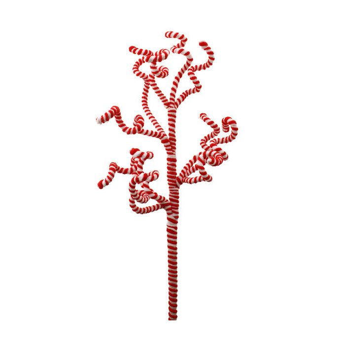 70cm Candy Cane Spray Red White