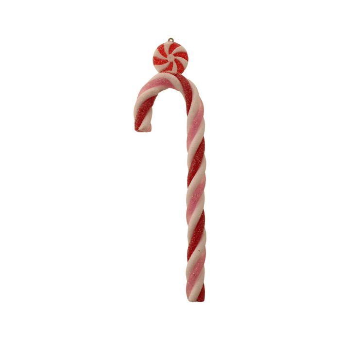 18cm Candy Cane with Hanger Pink/White/Red
