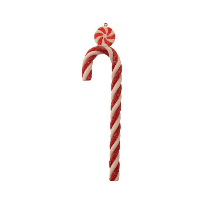 18cm Candy Cane with Hanger White/Red
