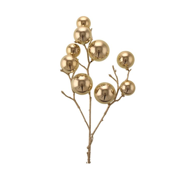 53cm Shiny Bauble Spray Champagne