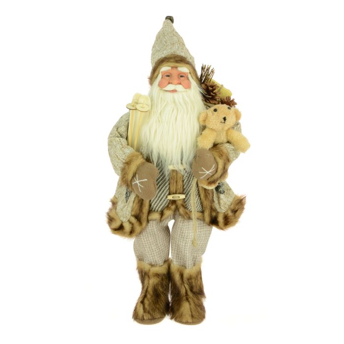 Woodland Bear Santa 60cm Brown