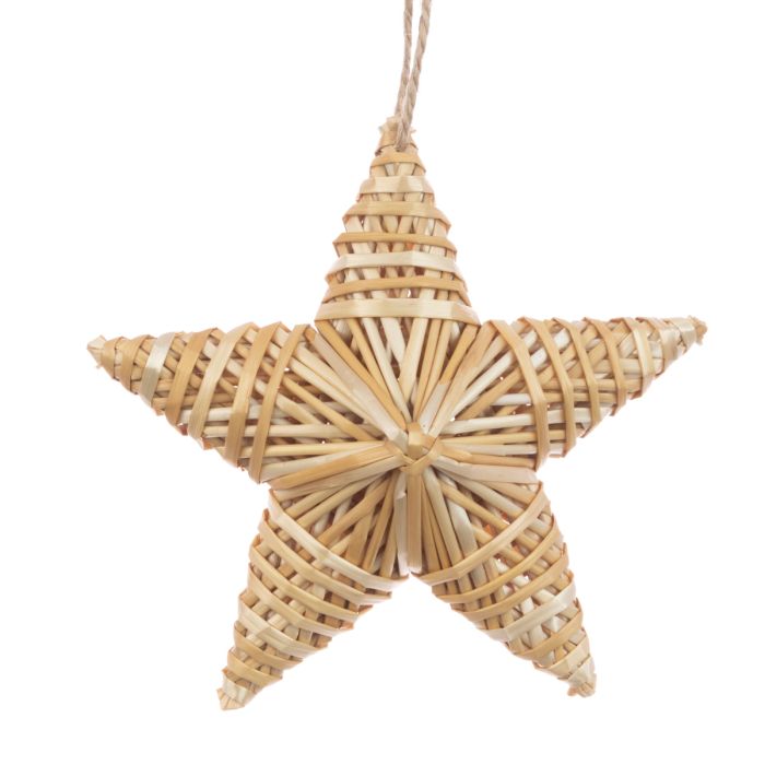 Rattan Straw Star Hanger 15cm