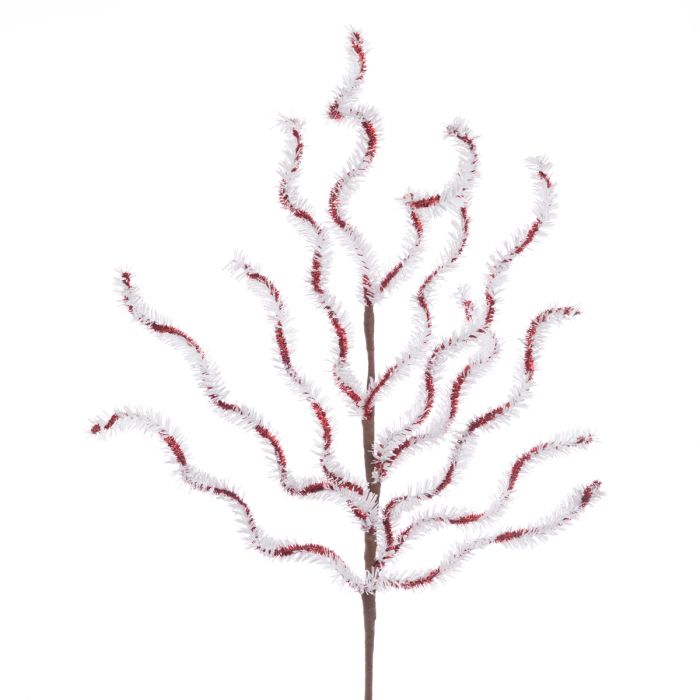 Tinsel Twist Spray 79cm White/Red