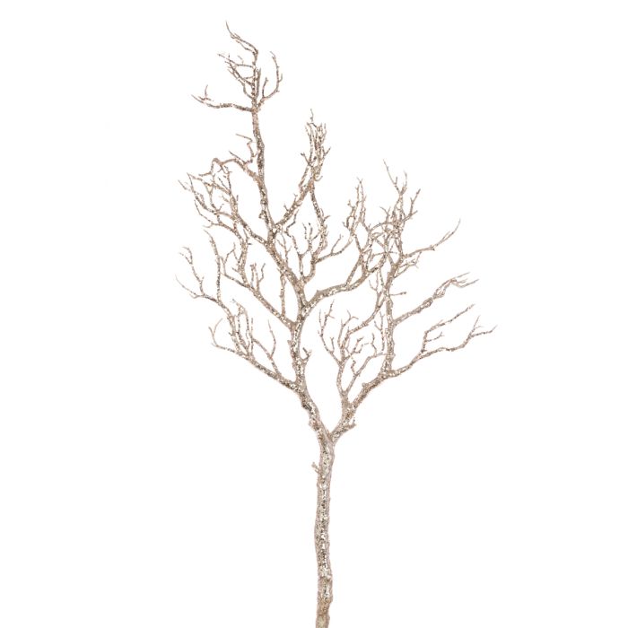 Glitter Twig Branch 102cm Champagne