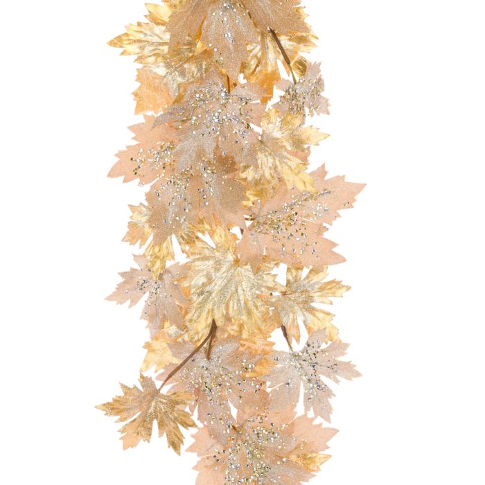 Luxe Maple Leaf Garland 152cm Gold