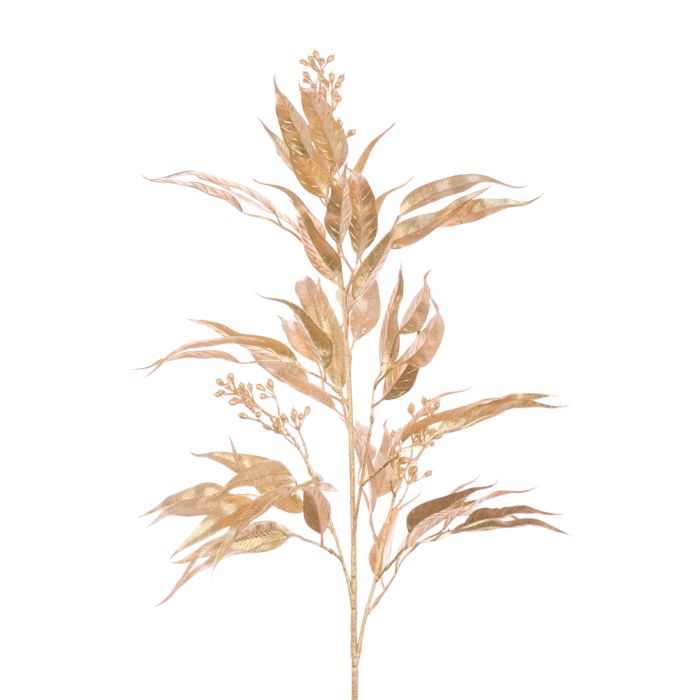 Long Leaf Eucalyptus Spray 76cm Gold