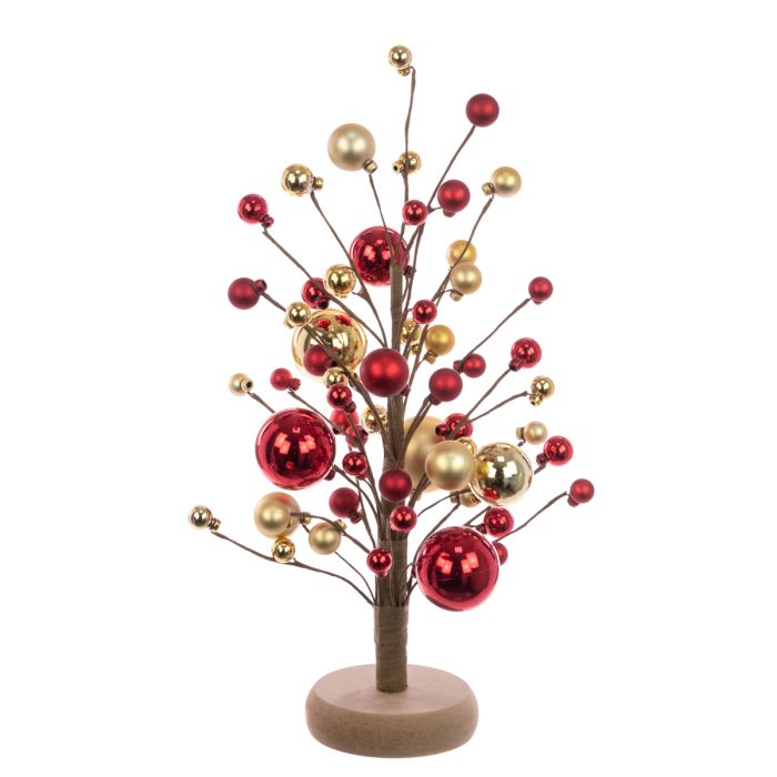 Shatterproof Bauble Table Tree Red/Gold 43cm