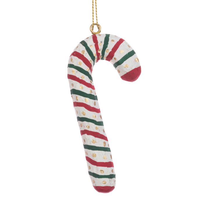 Papier Mache Candy Cane 10cm