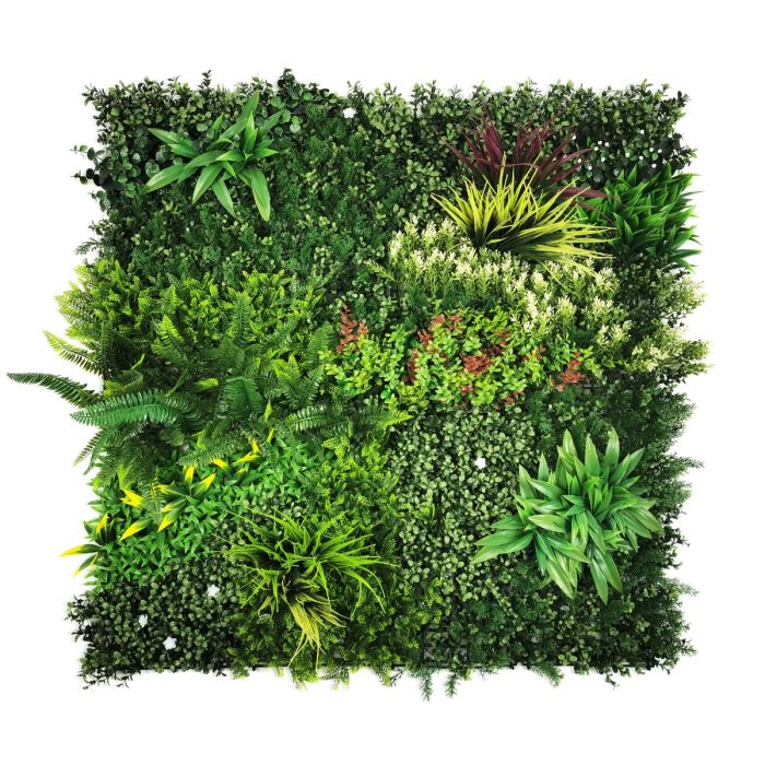 Plastic Foliage Tile - Green/White 1mtr x 1mtr