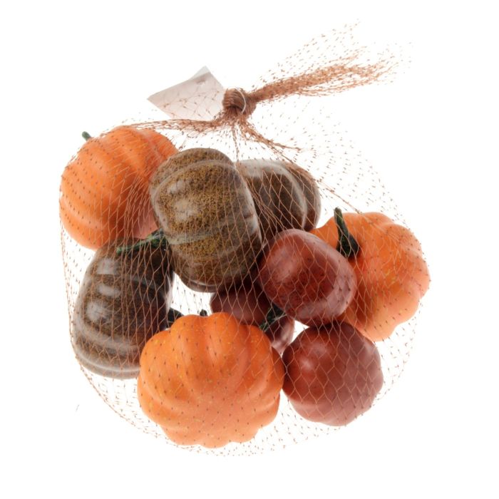 Assorted Pumpkins - Orange & Brown  x 9
