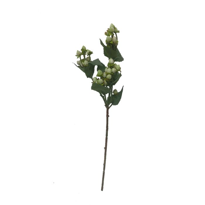 Artificial Hypericum Berry Branch - White/Green 48cm
